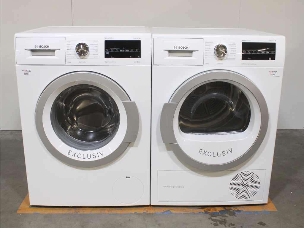 Serie Bosch|6 SportsEdition EcoSilence Drive Exclusiv Washer e Serie Bosch|6 SportsEdition SelfCleaning Condenser Exclusiv Dryer