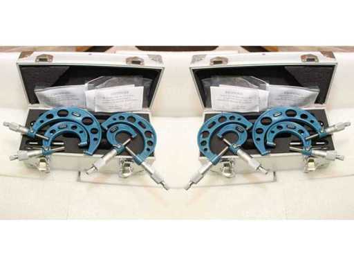 FREUTEK SDM0055 2x Zestaw 4x Millesimal External Micrometers 0-100 x 0,001 mm