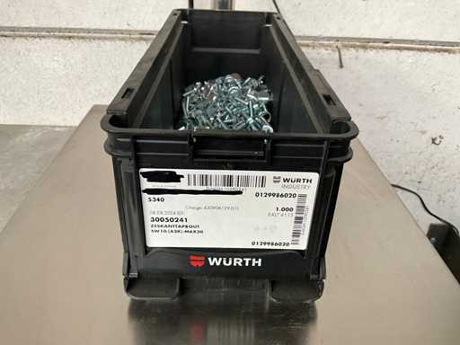 Würth 5,09 kg Prigioniero esagonale M6 x 20 in contenitore impilabile