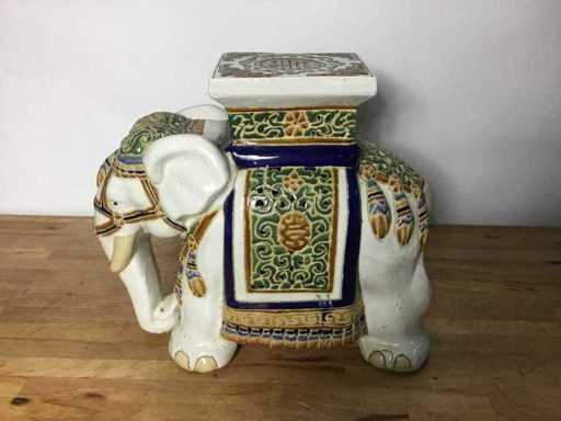 Vintage keramieken olifant plantentafel