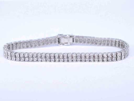 Bransoletka tenisowa z białego złota z dwoma rzędami diamentów o wadze 1,50 karata