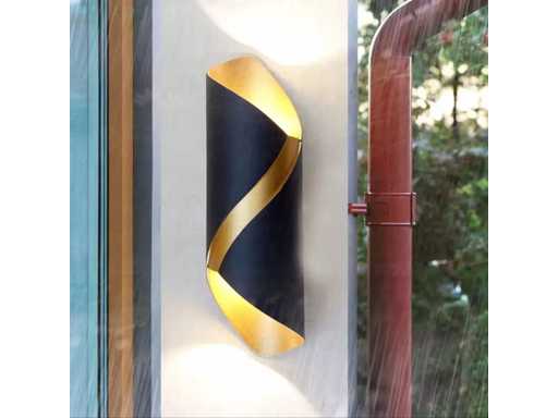 Tweerichtings LED Wandlamp – 2x3W – 3500K Neutraal Wit – Zwart – IP54 (SW-35) (x6)