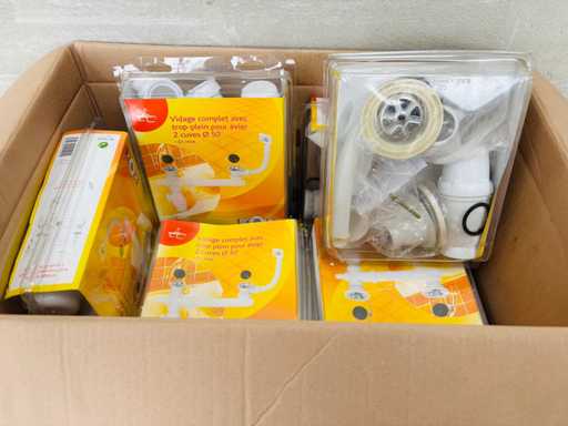 ECOUL (x14) - Volledige afvoer met overloop voor 2-kom gootsteen (diameter: 50)