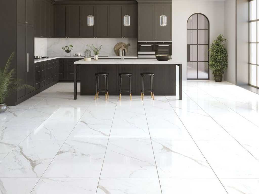 Marmi white polished tile 46 m²