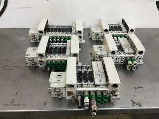 SMC pneumatisch solenoïdeklep manifold (5x)