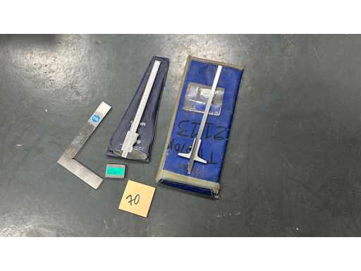 MITUTOYO / PROMAT / UNKNOWN MISCELLANEOUS Mitutoyo / PROMAT Ensemble – Foot + Depth + Square + Template