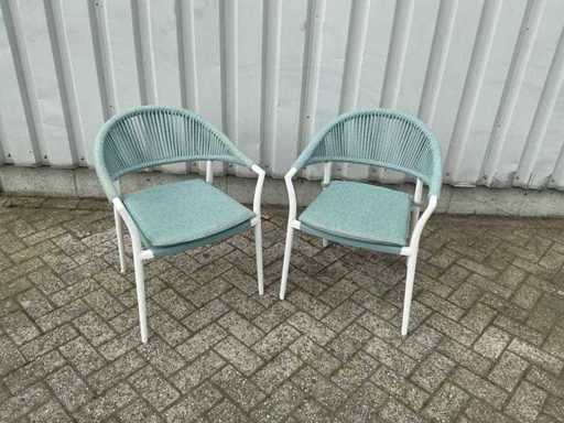 Krzesło ogrodowe z poduszkami (2x)