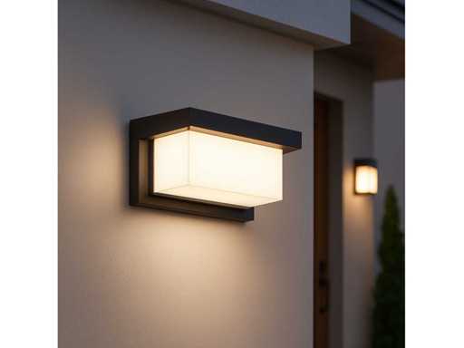 4 x LED Wandlamp – 12W – 3500K Neutraal Wit – IP54 – Zwart – SAW-02