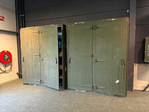 Industriële metalen opbergkasten / legerkasten set