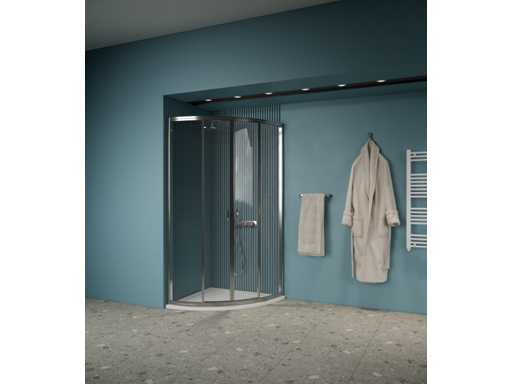 Gliss Design Cabina Doccia Opale Quarto Tondo Scivolo Cromo 90