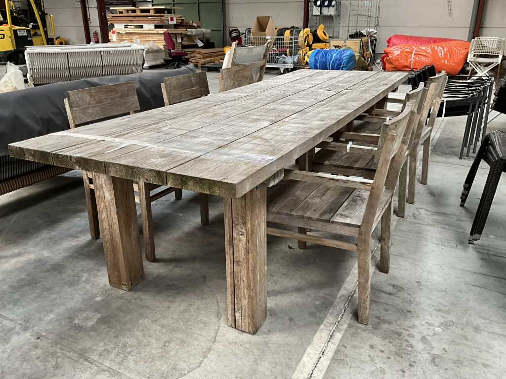 Tavolo da giardino in teak + 6 sedie