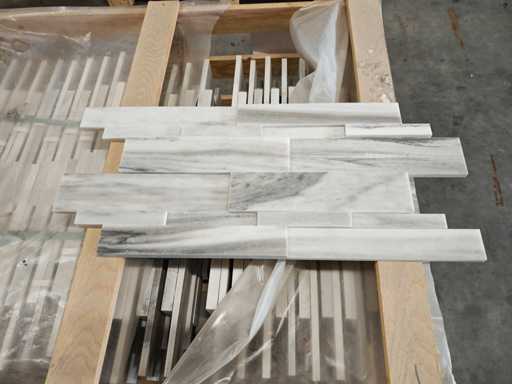 Natuursteen Marmer Wit Wandtegel 15x61x1,2/2 cm 36,8 m²