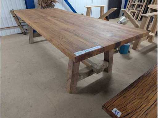 Dining table rustic Oak epoxy. 250 x 100 x 78cm. Monastery base