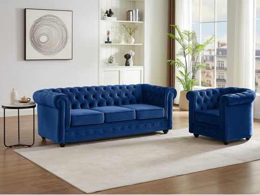 Armchair - Royal blue velvet