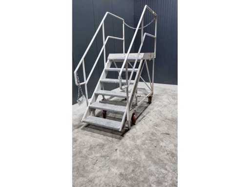 Steel platform with stairs mobile