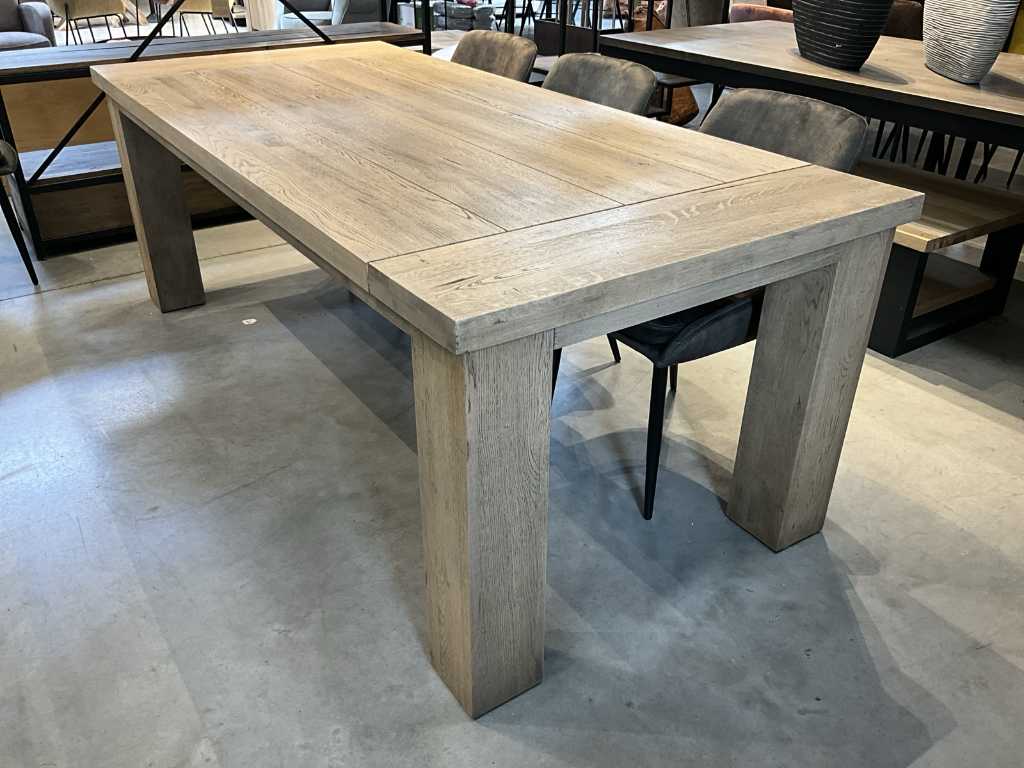 Solid oak dining room table