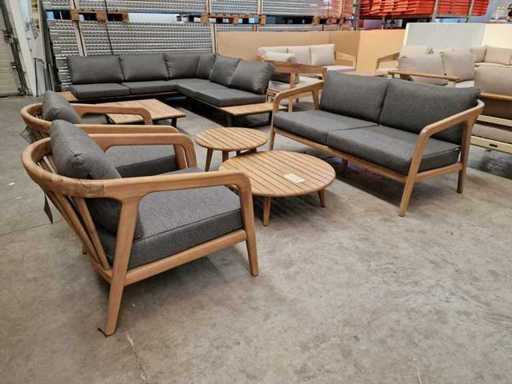 Garden Prestige - Ensemble salon Florencia avec coussins en oléfine, anthracite