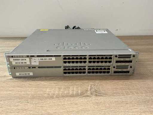 Cisco Catalyst 3850-24 switch de 19" (2x)