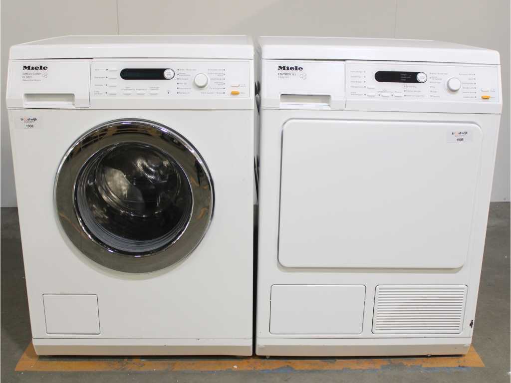 Miele W 5821 Softcare System Mașină de spălat & Miele T 8827 WP SoftCare System Uscător EcoComfort