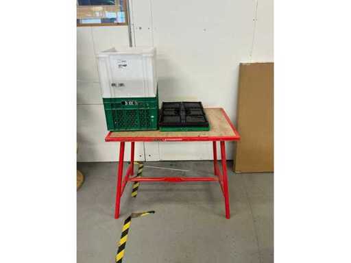 Rothenberger werktafel / assemblagetafel met plastic kratten