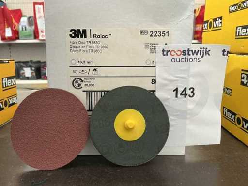 Disque de ponçage céramique 3 M Roloc Grain 80 TR 983C (160x)