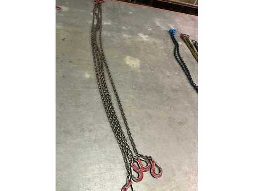 Catena sollevatrice a 4 salti 6,7 tonnellate con ganci di sicurezza e anello superiore