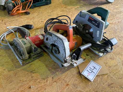   3 hand-held circular saws