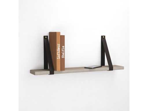 (22x) Leren Plankdragers “Zwart” (set)