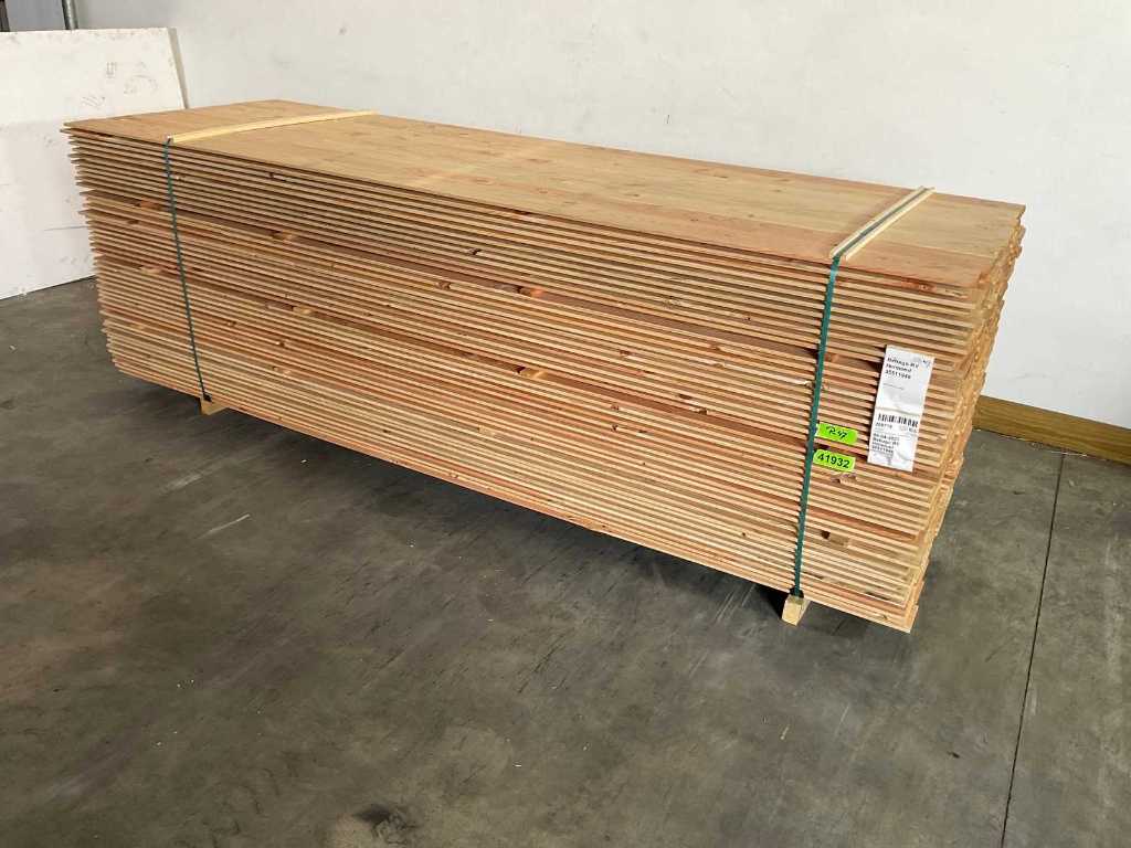 Scândură de brad Douglas îmbinare jumătate lemn 300x14x2 cm (50x)