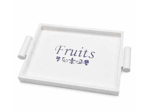 Set di 15 vassoi per caffè in legno con decorazione frutta – Nuovo