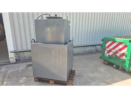 Serbatoio di stoccaggio in metallo 1000L – a doppia parete con contenitore di raccolta (2x)