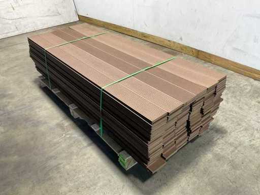 Tavola da pavimento composita Bamdura - Marrone - 220x14,3x2,2 cm (166x)
