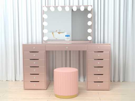Dressing table - Vonato - RosaBelle - 0 - Dressing table with mirror and stool