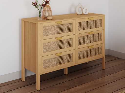 Ladekast -6 lades in riet