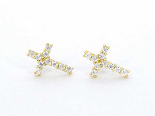 Cross earrings with brilliants