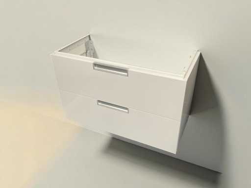 Bathroom furniture base cabinet gloss white soft close