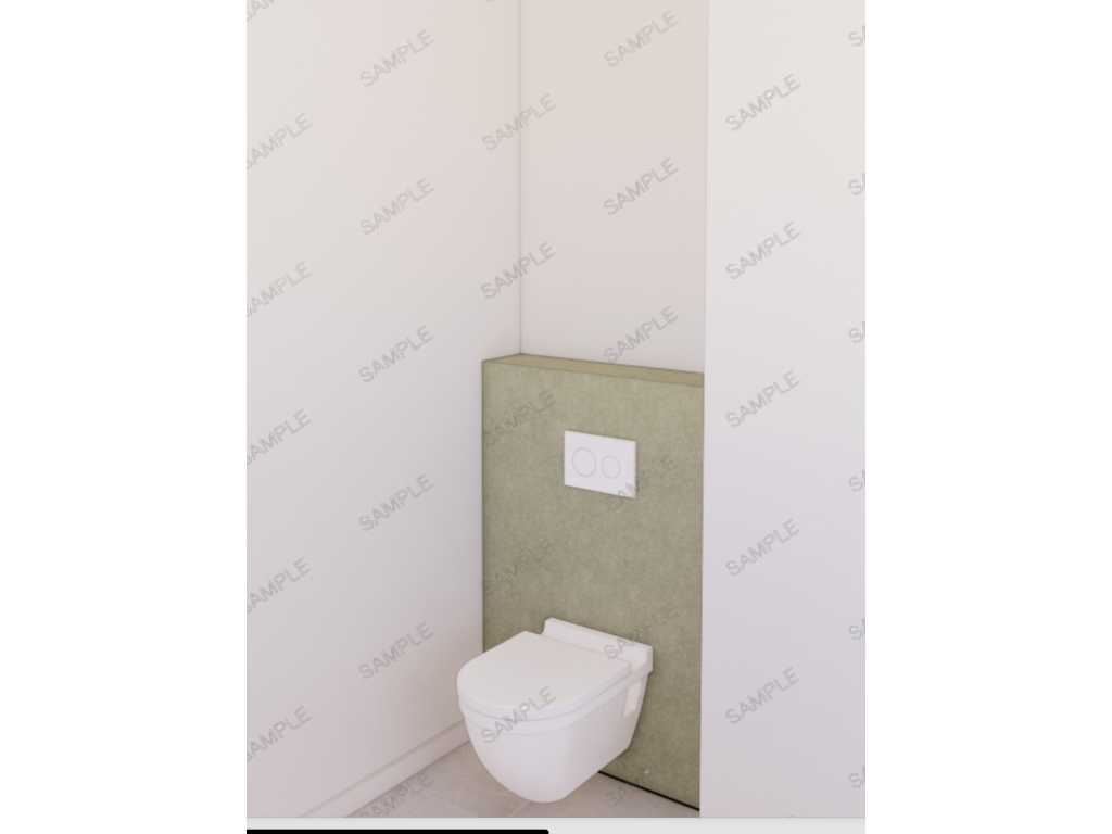 MDF Secondary wall toilet with mitred top, 12 pieces