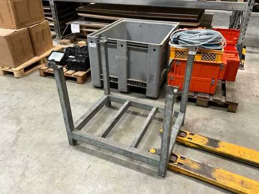 Estante de transporte de acero galvanizado apilable de 80 x 100 x 90 cm