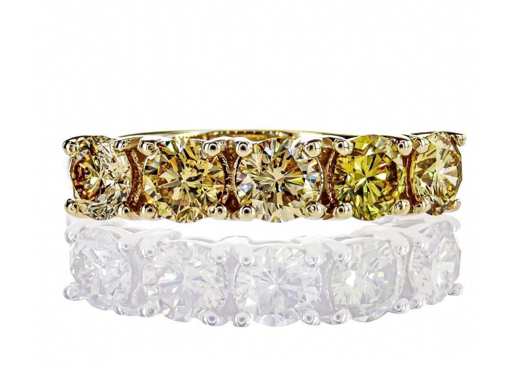 Luxury Wedding Ring Natural Diamond Fancy Yellow 1.88 carat