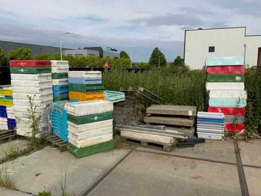 Batch of plastic stacking bins