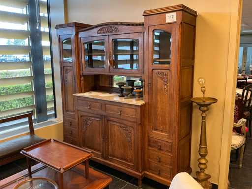 Vitrinekast in 4 delen