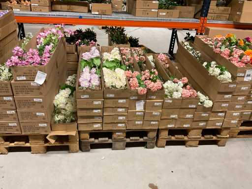 Emerald Snowball and Larkspur Art Flowers