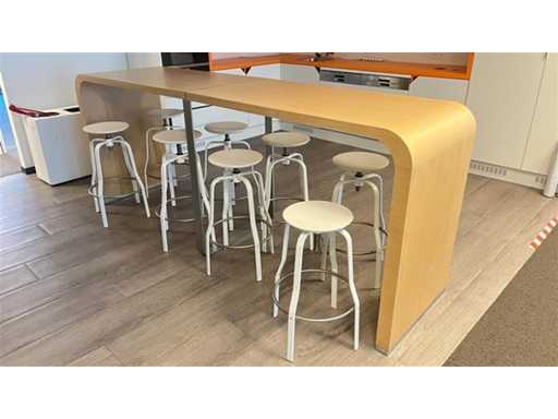 LA PALMA - Bartafel +10 krukken - Barkruk