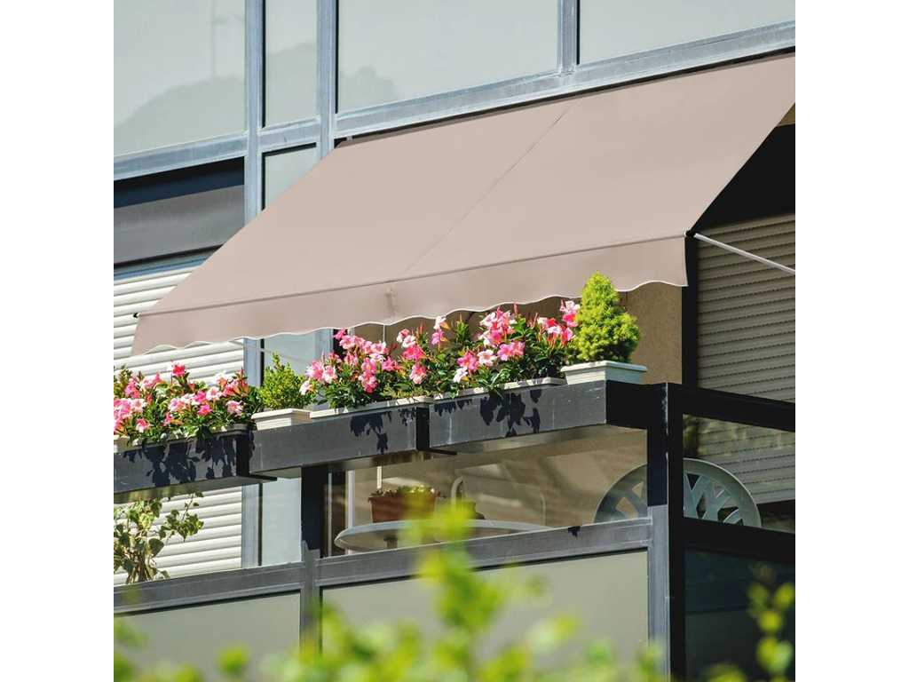 3 x Clip-on awnings 300 x 120 cm - beige