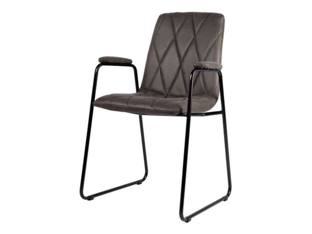 8x Designerskie krzesło do jadalni z szarej mikrofibry 8203