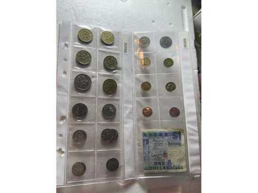 Lot Singapur 21 Münzen 1 Banknote