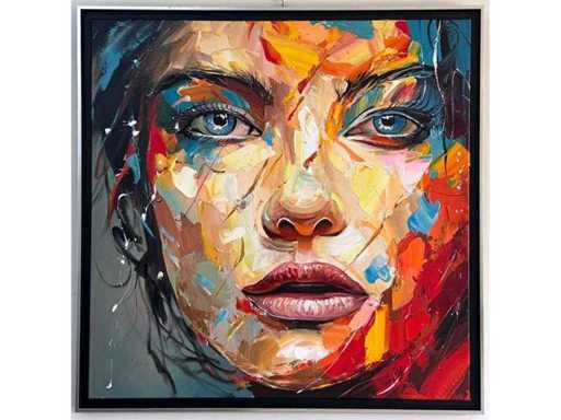 Loîc Tuhal - Visage - olie op doek - 100x100 cm
