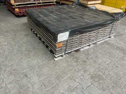 Fence panels grey impregnated and coated, 1800x1800mm (9x)