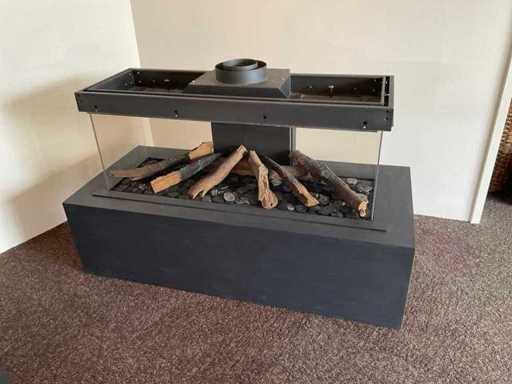 Danta 1100 Eingebauter Tunnel-Gaskamin vierseitig