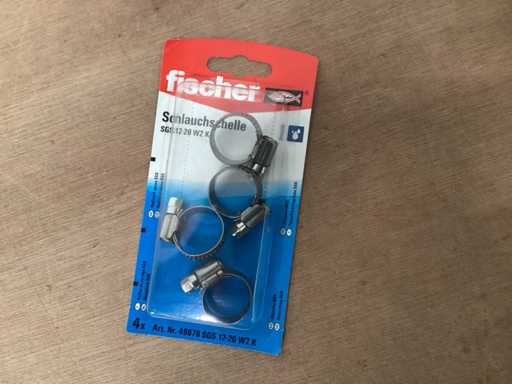Fischer 49878 Edelstahl Schlauchschelle 12-20, 4 Stück (20x)